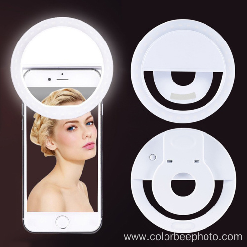 Portable Rechargeable USB Phone Fill ring Light